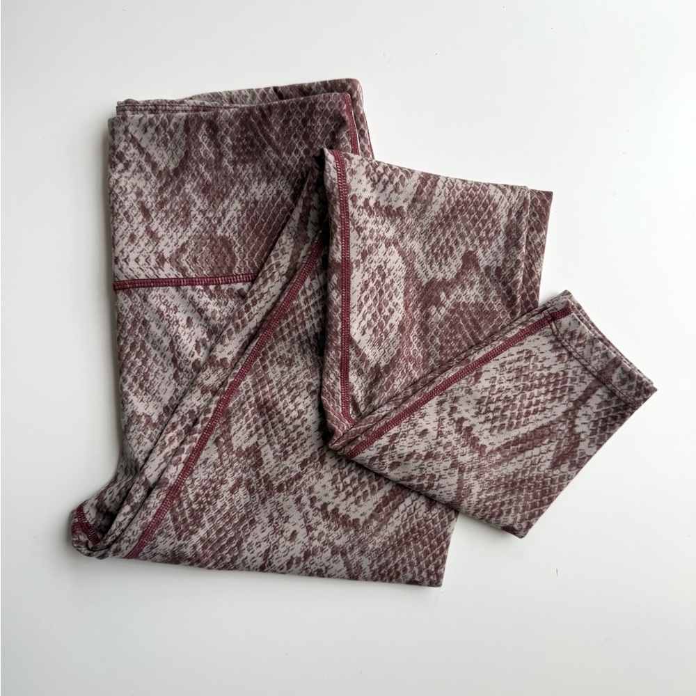 Varley Maroon Red Cream Snake Python Let's Go Hig… - image 1